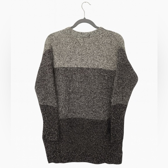 Ann Taylor Factory Open Front Cardigan Women’s Small Black Gray Thick Knit Long - Picture 2 of 2